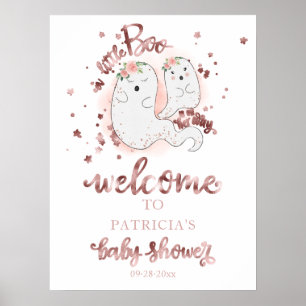 Welkomstteken van Little Boo Halloween Baby shower Poster