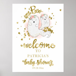Welkomstteken van Little Boo Halloween Baby shower Poster