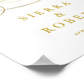 Welkomstteken voor bruiloft Fancy Faux Gold Script Poster (Hoek)