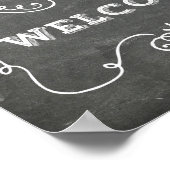 Welkomstteken voor bruiloft Floral Chalkboard Poster (Hoek)