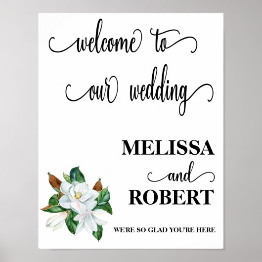 Welkomstteken voor bruiloft poster (Voorkant)