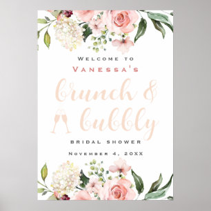 Welkomstteken voor Brunch en Bubble Vrijgezellenfe Poster