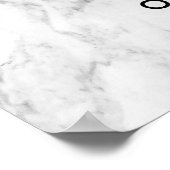 Welkomstteken voor Elegant Script White Marble Wed Poster (Hoek)