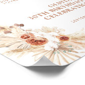 Welkomstteken voor geboortedag | Boho Pampas Grass Poster (Hoek)