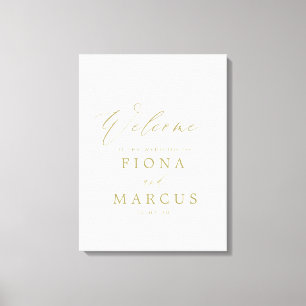 Welkomstteken voor Gold Wedding Canvas Afdruk