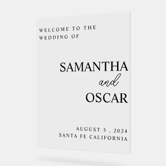 Welkomstteken voor legant Weddenschap Acryl Bord (Hoek)