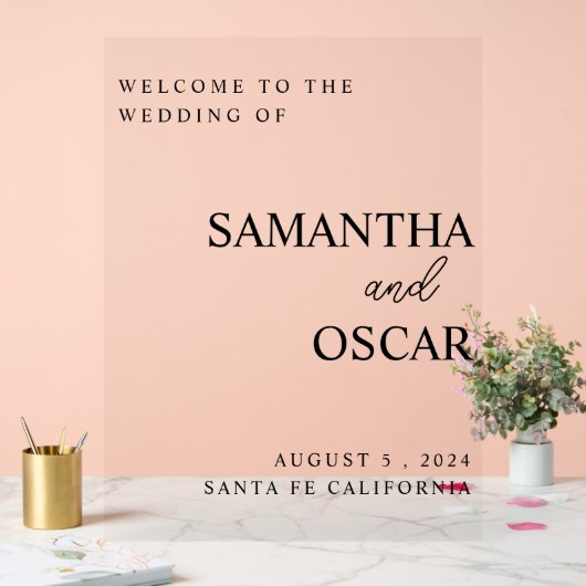 Welkomstteken voor legant Weddenschap Acryl Bord (Huwelijk)