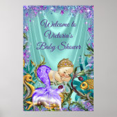 Welkomstteken voor Mermaid Baby shower Poster (Voorkant)