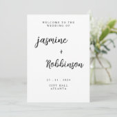 Welkomstteken voor moderne bruiloft kaart (Staand voorkant)