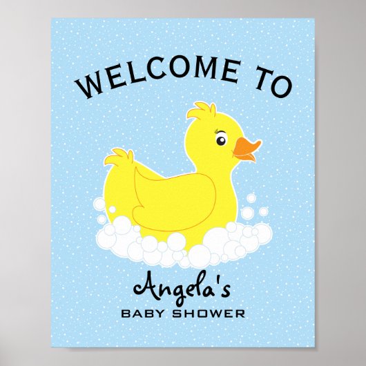 Welkomstteken voor Rubber Ducky Baby shower Poster (Voorkant)