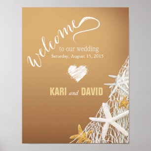 Welkomstteken voor Starfish Netting Beach Wedding  Poster