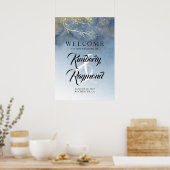 Welkomstteken voor usty Blue en Gold Modern Weddin Poster (Keuken)