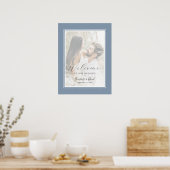 Welkomstteken voor usty Blue Script-foto Poster (Keuken)