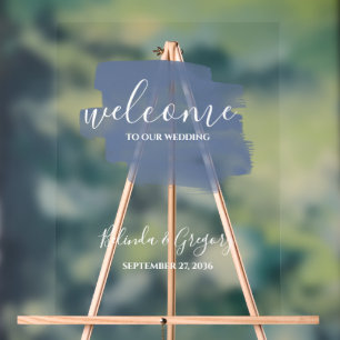 Welkomstteken voor usty Blue Waterverf Weddenschap Acryl Bord
