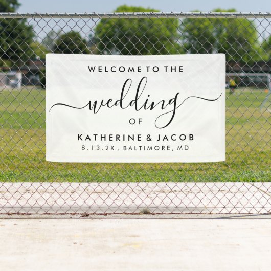 Welkomstteken - Welkomstscript bruiloft Spandoek (Insitu)