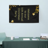 Welkomsttekst zwart goud met prettige kerstfeestda spandoek (Beurs)