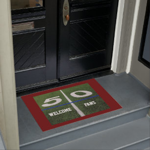 Welkomstvelden van football op 50 booglijnen deurmat