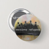 Welkomstvluchtelingenkamp Ronde Button 5,7 Cm (Voorkant /achterkant)