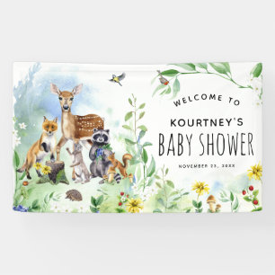 Welkomstwoord Baby shower bossen Spandoek