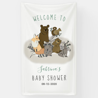 Welkomstwoord bos Baby shower Spandoek