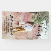 Welkomstwoord Eenvoudig zwart script verticale fot Spandoek (Horizontaal)