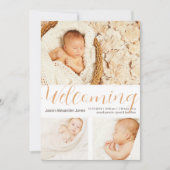 Welkomstwoord nieuwe baby-fotosjabloonneutralen kaart (Voorkant)