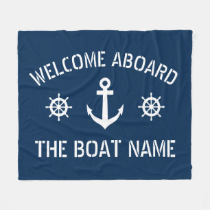 Welkomstwoord op bootnaam zeemangel fleece deken