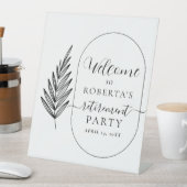 Welkomstwoord van de moderne minimumpensioenpartij reclamebord met voetstuk (Insitu)