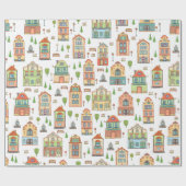 Welkomstwoord van gemeente in dorp cadeaupapier (Vlak)