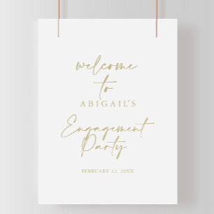 Welkomstwoord voor de moderne Gold Engagement Part Poster