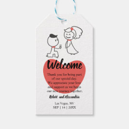 Welkomstwoord voor weddenschap cadeaulabel