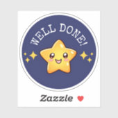 "Well Done" autocollants de motivation avec Kawaii (Feuille)