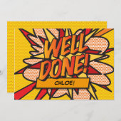 WELL DONE Name Fun Retro Comic Book Pop Art Kaart (Voorkant / Achterkant)