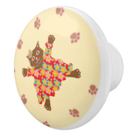 Well Dressed Cats with Funky Plushies Keramische Knop