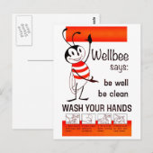 Wellbee CDC WASH UW HANDS Advertisement Poster Briefkaart (Voorkant / Achterkant)