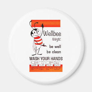 Wellbee CDC WASH UW HANDS Advertisement Poster Magneet