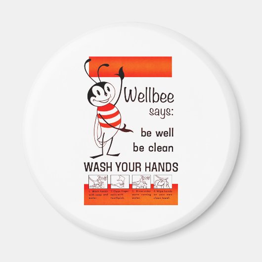 Wellbee CDC WASH UW HANDS Advertisement Poster Magneet (Voorkant)