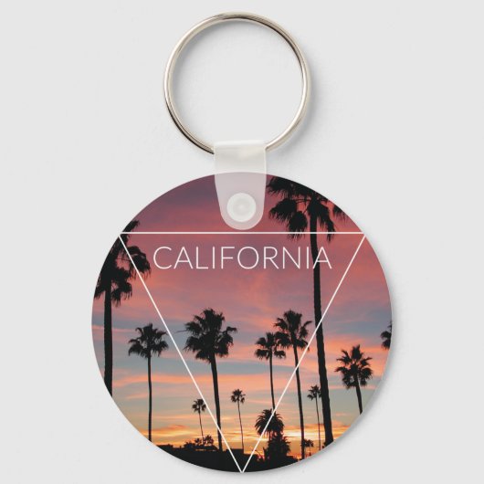 Wellcoda California Palm Beach Sun Spring Sleutelhanger (Voorkant)