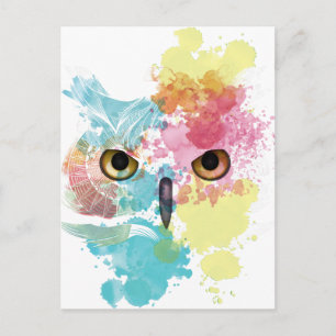Wellcoda Fantasy Animal Owl Beauful Eye Briefkaart