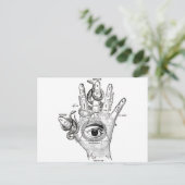 Wellcoda Illuminati Compass Snake Hand Briefkaart (Staand voorkant)