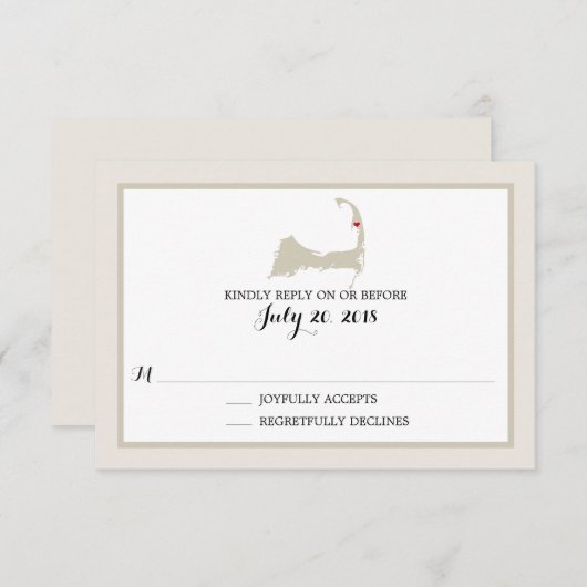 Wellfleet Cape Cod | Mariage RSVP (Devant / Derrière)