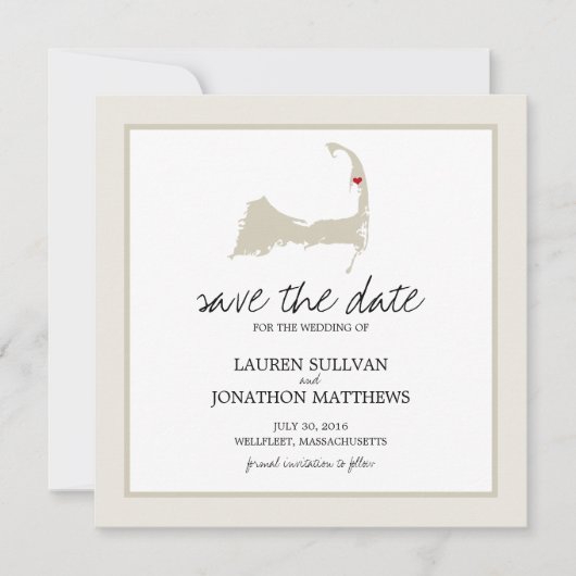 Wellfleet Cape Cod Wedding Save the Date (Voorkant)