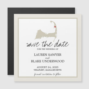 Wellfleet Cape Cod Wedding Save the Date Magnetische Uitnodiging