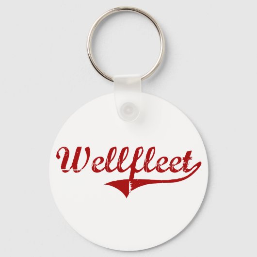 Wellfleet Massachusetts Classic Design Sleutelhanger (Voorkant)