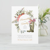 Wellington Boot Floral Weddenschap Kaart (Staand voorkant)