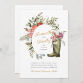 Wellington Boot Invitation Kaart (Voorkant / Achterkant)