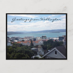 wellington harbour - groeten briefkaart