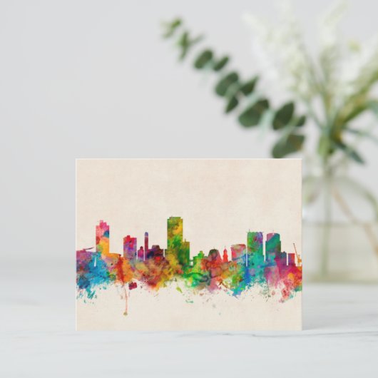 Wellington New Zealand Skyline Briefkaart (Staand voorkant)