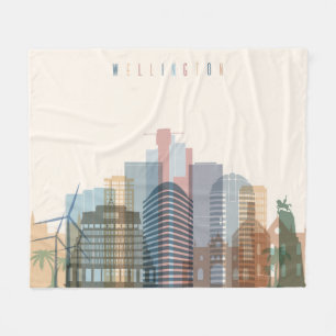 Wellington, Nieuw-Zeeland City Skyline Fleece Deken