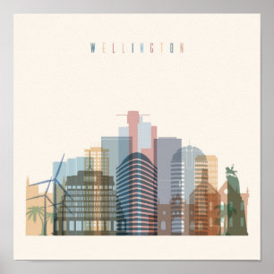 Wellington, Nieuw-Zeeland   City Skyline Poster